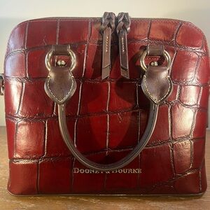 Dooney & Bourke Croc Cameron Satchel in Beautiful Bordeaux